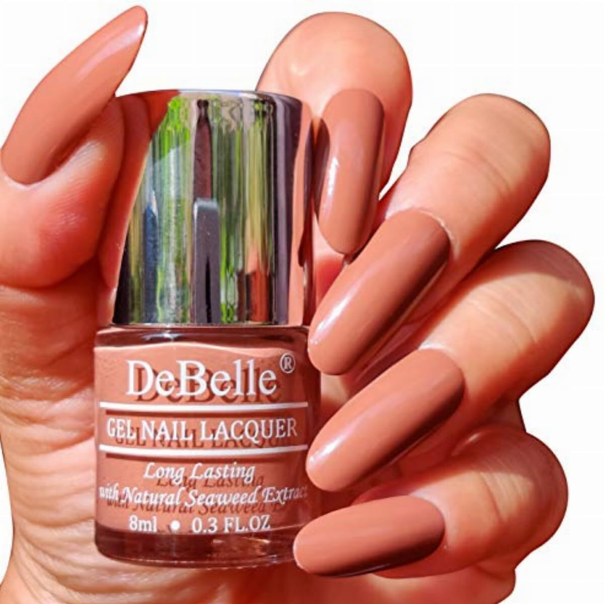 DeBelle Gel Creme Finish Nail Polish Toffee Rose (Choco Brown), 8 Ml - Enriched With Natural Seaweed Extract, Cruelty Free, Toxic Free