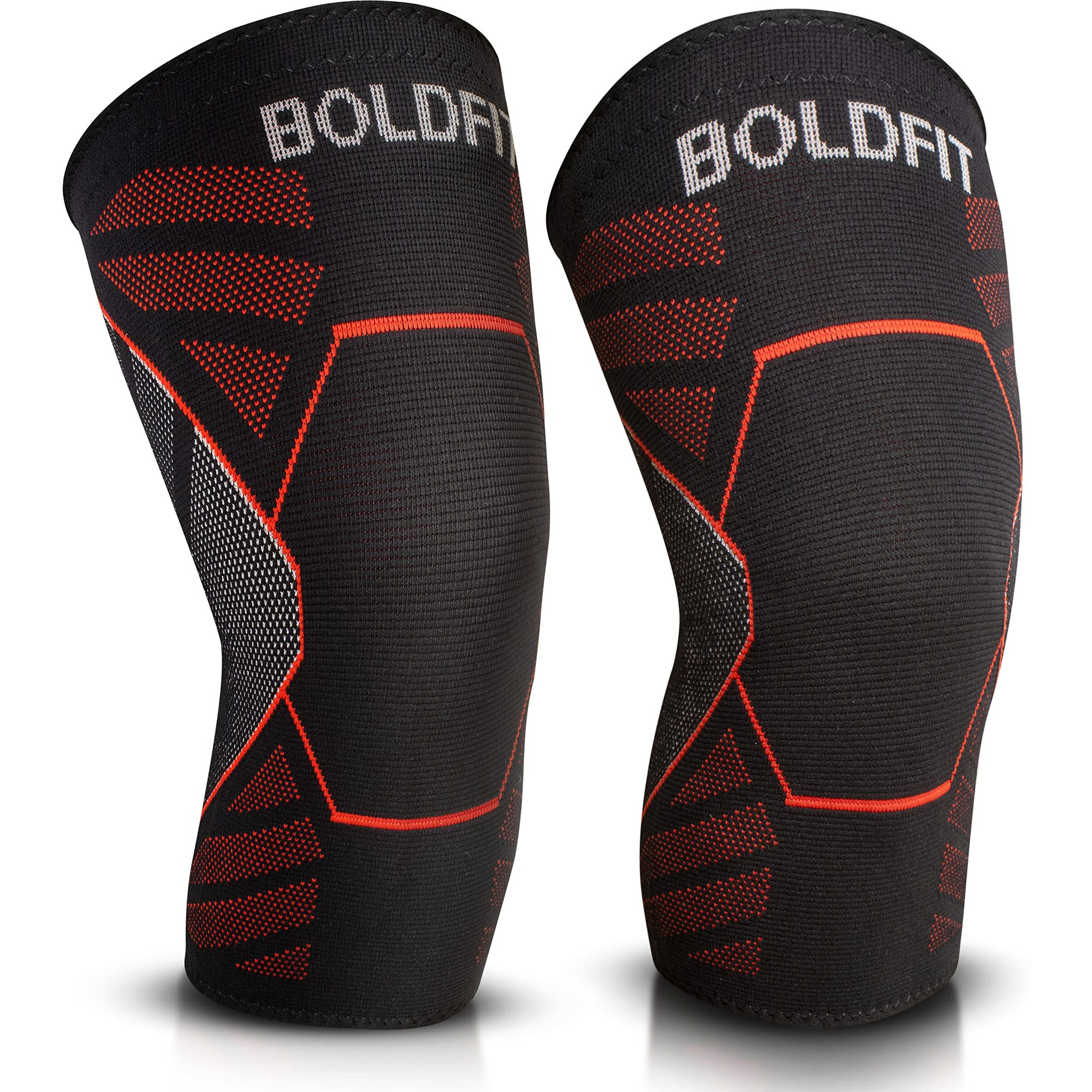 Boldfit Nylon Knee Support, Knee Caps, Knee Brace For Knee Pain Relief Products, Knee Pad Leg Sleeves, Gym Squats Knee Belt Knee Support For Men and Women-Red, XL