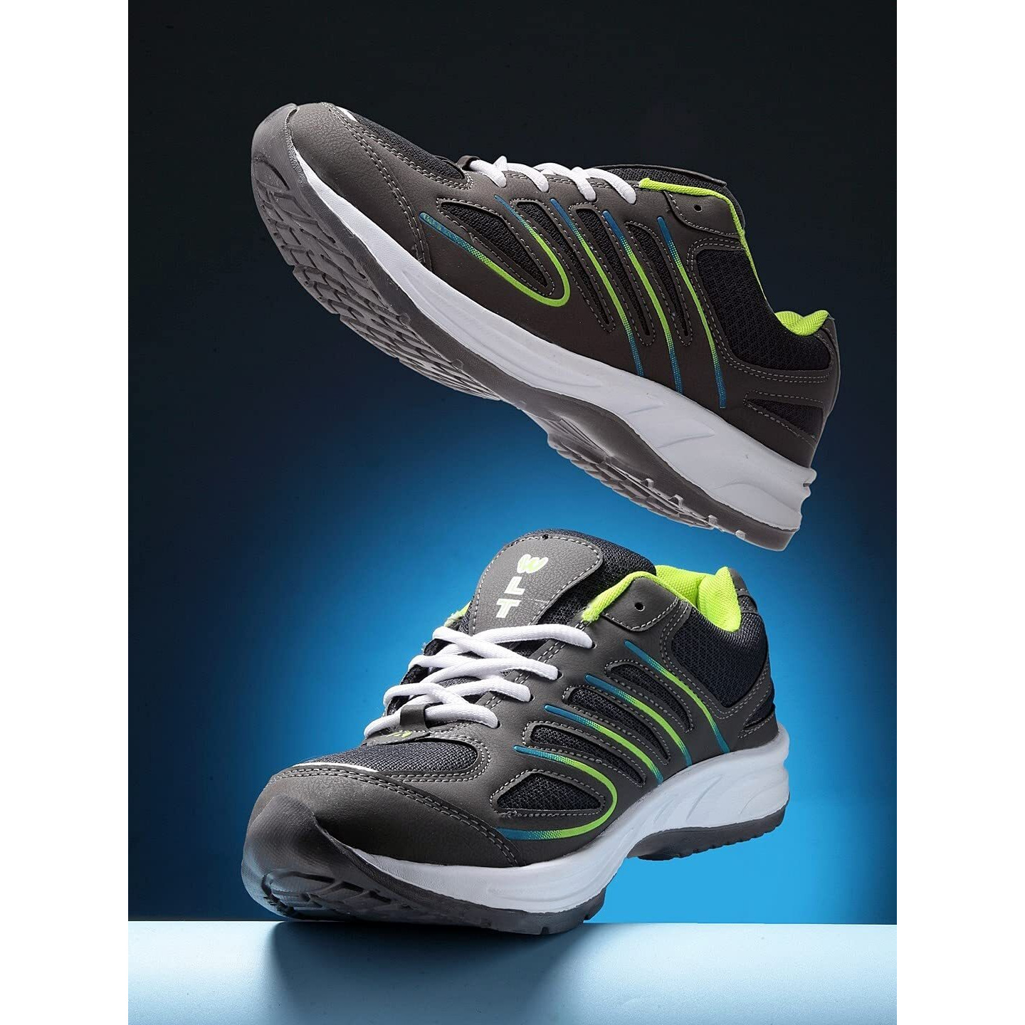 ASIAN Men s Bullet-02 Grey Green Walking,Sports,Gym,Running Shoes UK-9