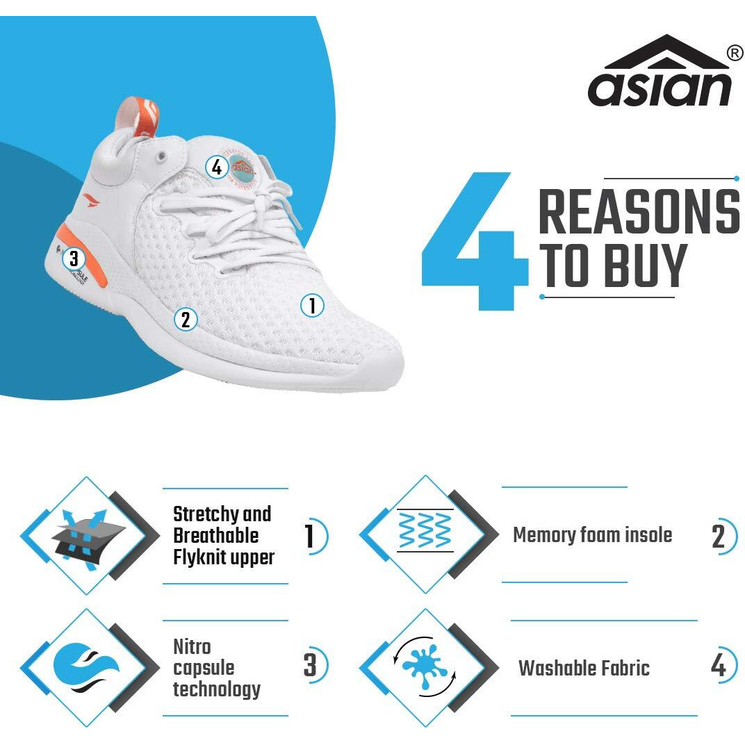 ASIAN Men s Creta-12 Men s Running Shoes with Breathable Knitted Upper | Gym,Training, Running Shoes for Men s & Boy s