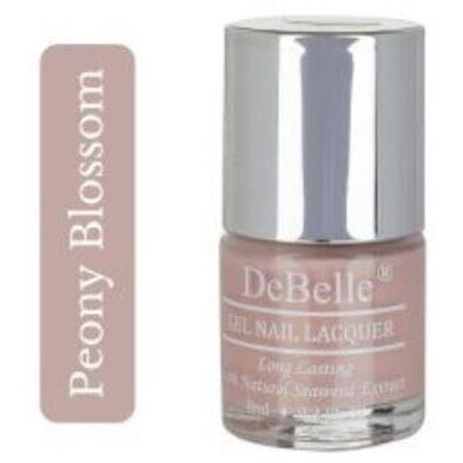 DeBelle Gel Nail Polish Peony Blossom (Nude Nail Paint)|Non UV - Gel Finish |Chip Resistant | Seaweed Enriched Formula| Long Lasting|Cruelty and Toxic Free| 8ml