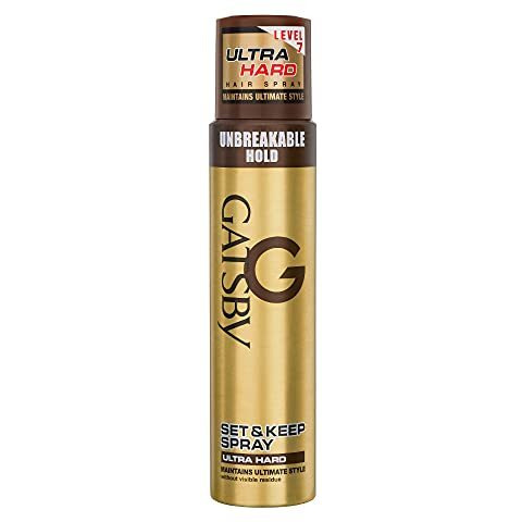 Gatsby Set & Keep Hair Spray - Ultra Hard 250ml | Quick Drying, Long Lasting Hold, No Flaking, Natural Shine, & Easy Wash Off | Contains UV Ray Protector | Hair Spray For Salon Like Finish