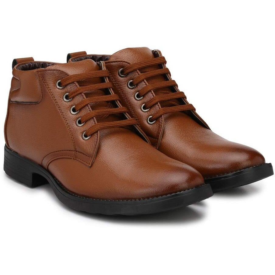 MACTREE Men s Mid Top Ankle Boots Formal Shoes (Tan, numeric_7)