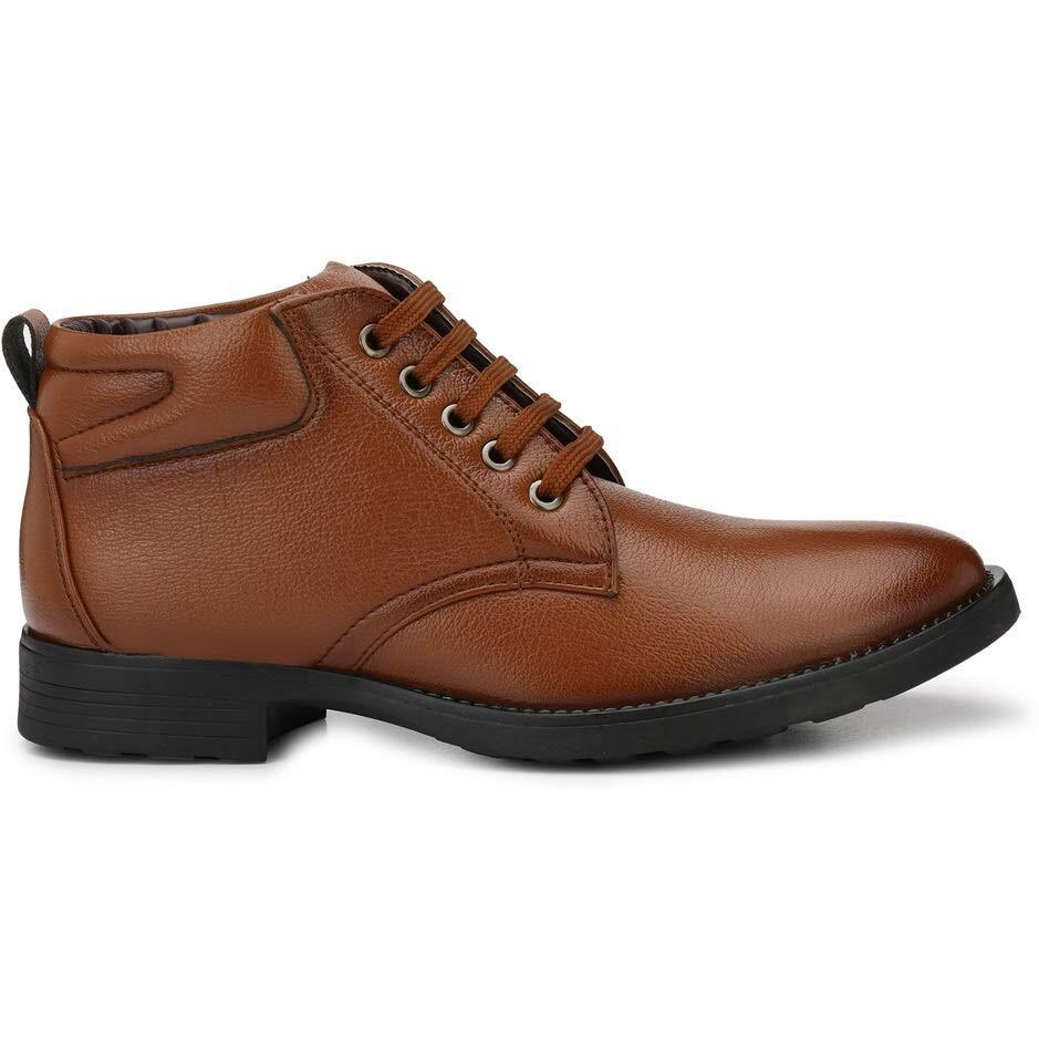 MACTREE Men s Mid Top Ankle Boots Formal Shoes (Tan, numeric_7)