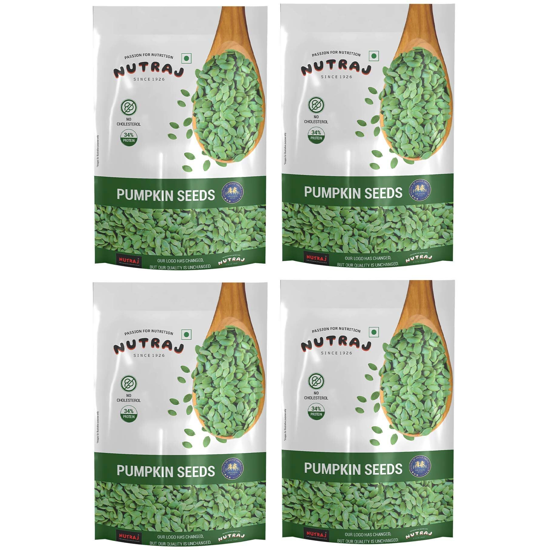 Nutraj Pumpkin Seeds 800g (200g x 4) Pouch | Kaddu Beej | Seeds for Eating | Seed Cycling