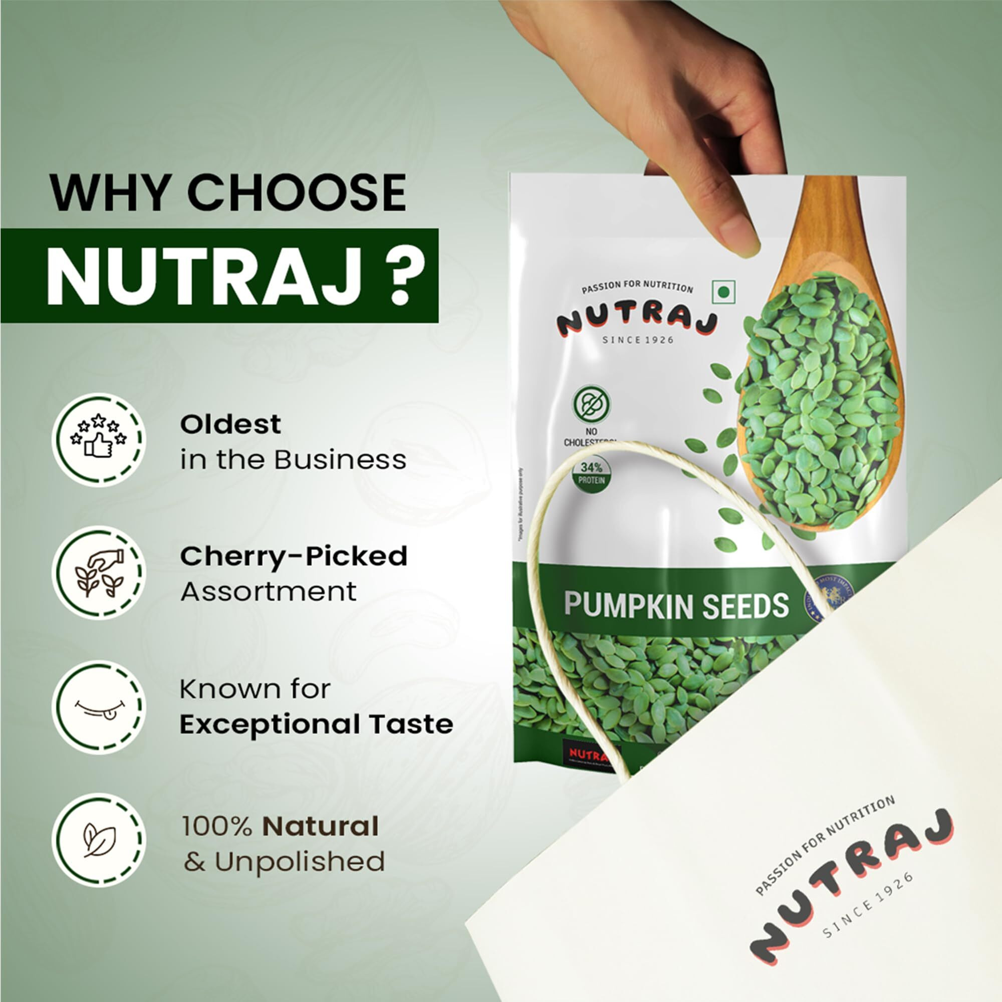 Nutraj Pumpkin Seeds 800g (200g x 4) Pouch | Kaddu Beej | Seeds for Eating | Seed Cycling
