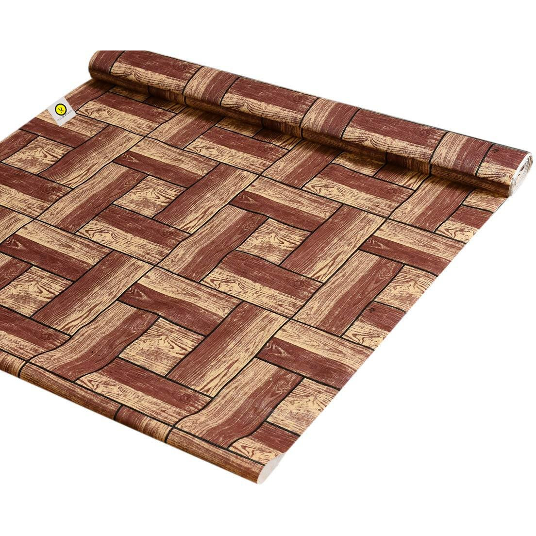 Yellow Weaves Polyvinyl Chloride Pvc Wardrobe/Kitchen/Drawer Shelf Mat 5 Mtr Roll, 45 X 500 Cm (Multi Color), Solid, Brown