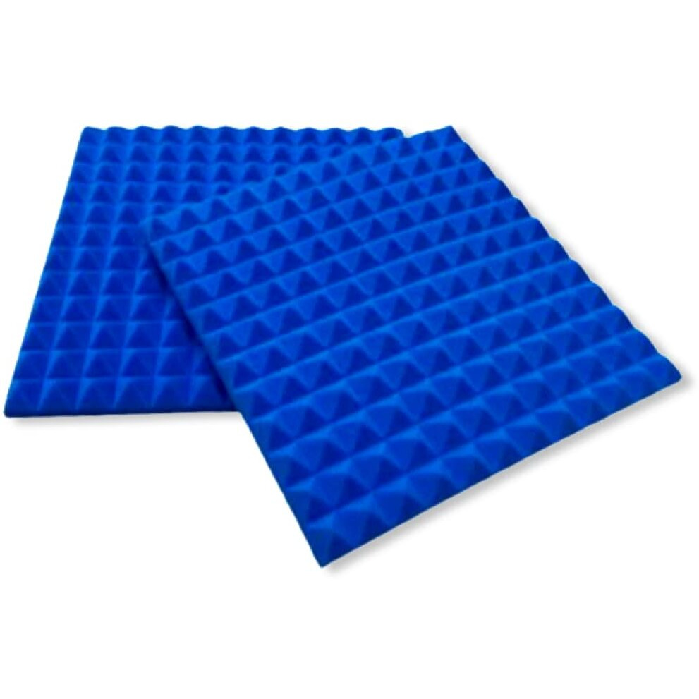 YGM Acoustic Foams Pyramid Soundproofing Studio (Set of 18) Acoustic Foam 1 x1  - 1 Inches (Blue & Orange)