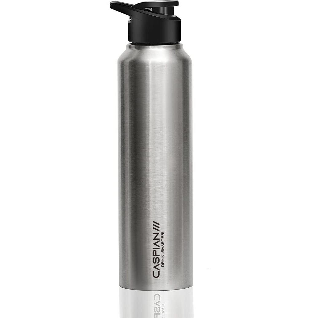 CASPIAN /// Hike Stainless Steel Sipper Water Bottle (Silver, 1 Litre, Set of 1)| Leak Proof Thunder for Fridge Home Office Travel School Kids Boys Girls Adults Sports Gym Yoga