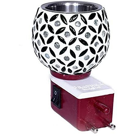 Revwd Kapoor Dani Electrical Camphor Diffuser Glass with On/Off Switch to Toggle Between Burner and Lamp (Green Kapoordani)