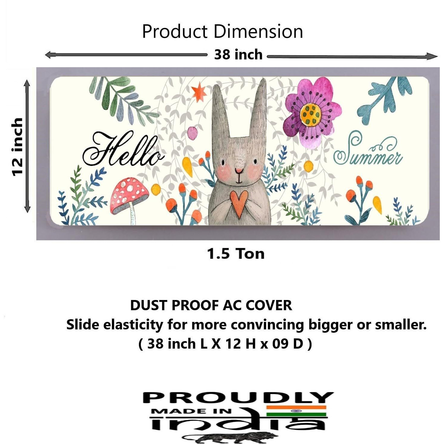 DARSHANAM WORLD Printed Air Conditioning Dust Cover Folding Ac Cover for Spilt Ac | Designer Ac Cover for Indoor Split Ac (97 * 31 * 21.5 cm)