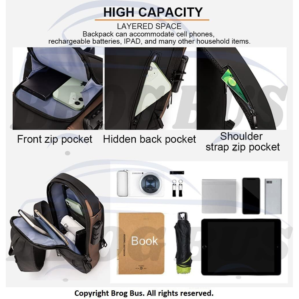 BROGBUS Leather Men Bag Casual Business Messenger Bag for Cross body Bag Male Shoulder Bags Leather Sling Messenger Bag (Black)