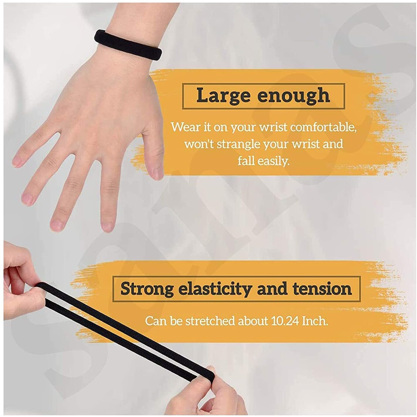 Diversa Seamless Thick Cotton Hair Rubber Bands, Durable Elastic Ties, Ponytail Holders, Hair Accessories for Women and Girls - Black (Pack of 30 Pcs)