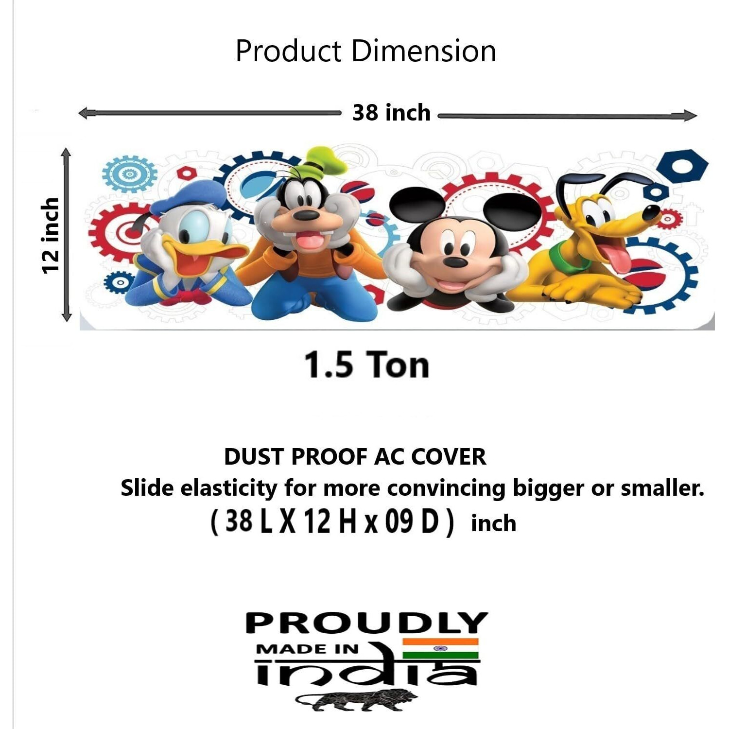 DARSHANAM WORLD Polyester Beatiful Designer Ac Cover For 1.5 Ton/ Printed Air Conditioning Dust Cover Folding Design Cover For Indoor And All Type Ac Split Cover(97 X 31 X 21.5Cm)