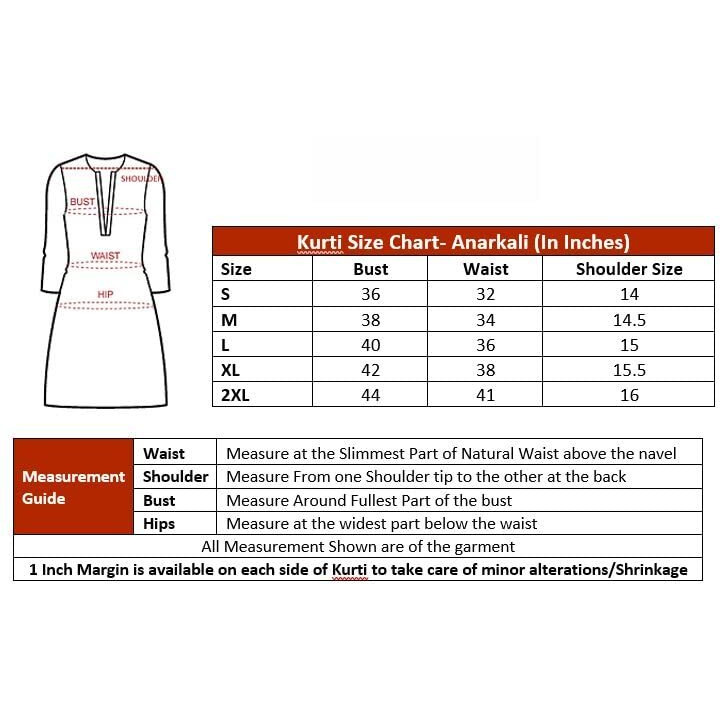 EthnicJunction Women s Lucknowi Chikankari Embroidered Thread Work Georgette Anarkali Kurta (B19-Apsara-Rama_L_Rama)