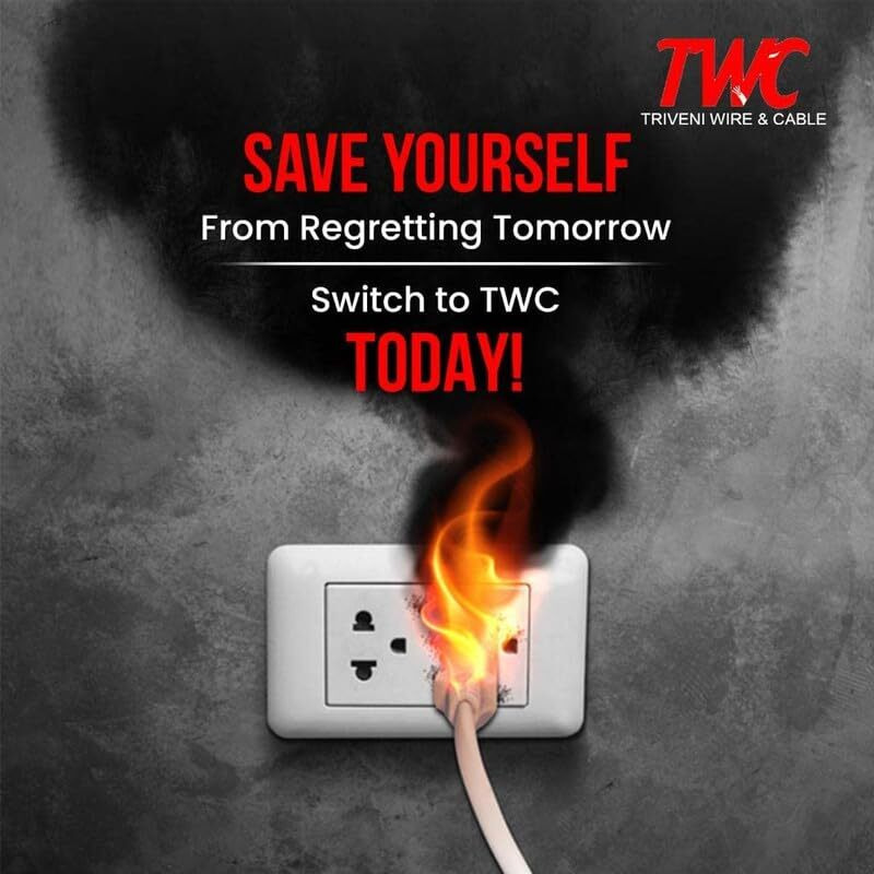 TWC Lite Single Core Electrical Wire |Black, 45 Meter, 10 SQ.MM. |PVC electrical insulated copper wire | Cable for Domestic & Industrial Connection purpose | Flame Resistant |