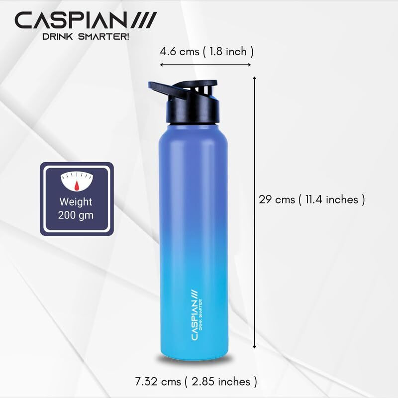 CASPIAN /// Hike Stainless Steel Sipper Water Bottle (Electric Lilac, 1 Litre, Set of 1)| Leak Proof Thunder for Fridge Home Office Travel School Kids Boys Girls Adults Sports Gym Yoga