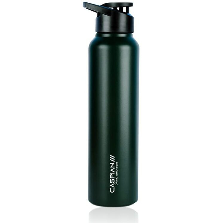 CASPIAN /// Hike Stainless Steel Sipper Water Bottle (Forest Green, 1 Litre, Set of 1)| Leak Proof Thunder for Fridge Home Office Travel School Kids Boys Girls Adults Sports Gym Yoga