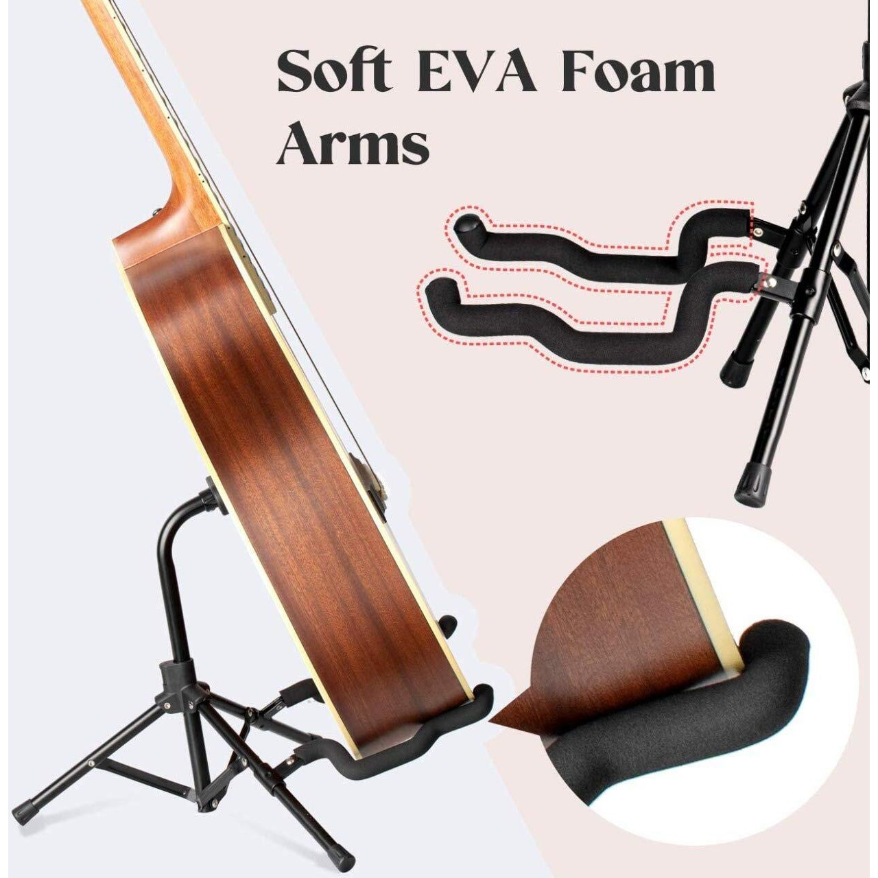 Kadence Guitar Stand Folding, Tripod, Metal Universal for Acoustic guitar, Electric Guitars, Ukulele, Violin, Banjo and Mandolin (NK51)