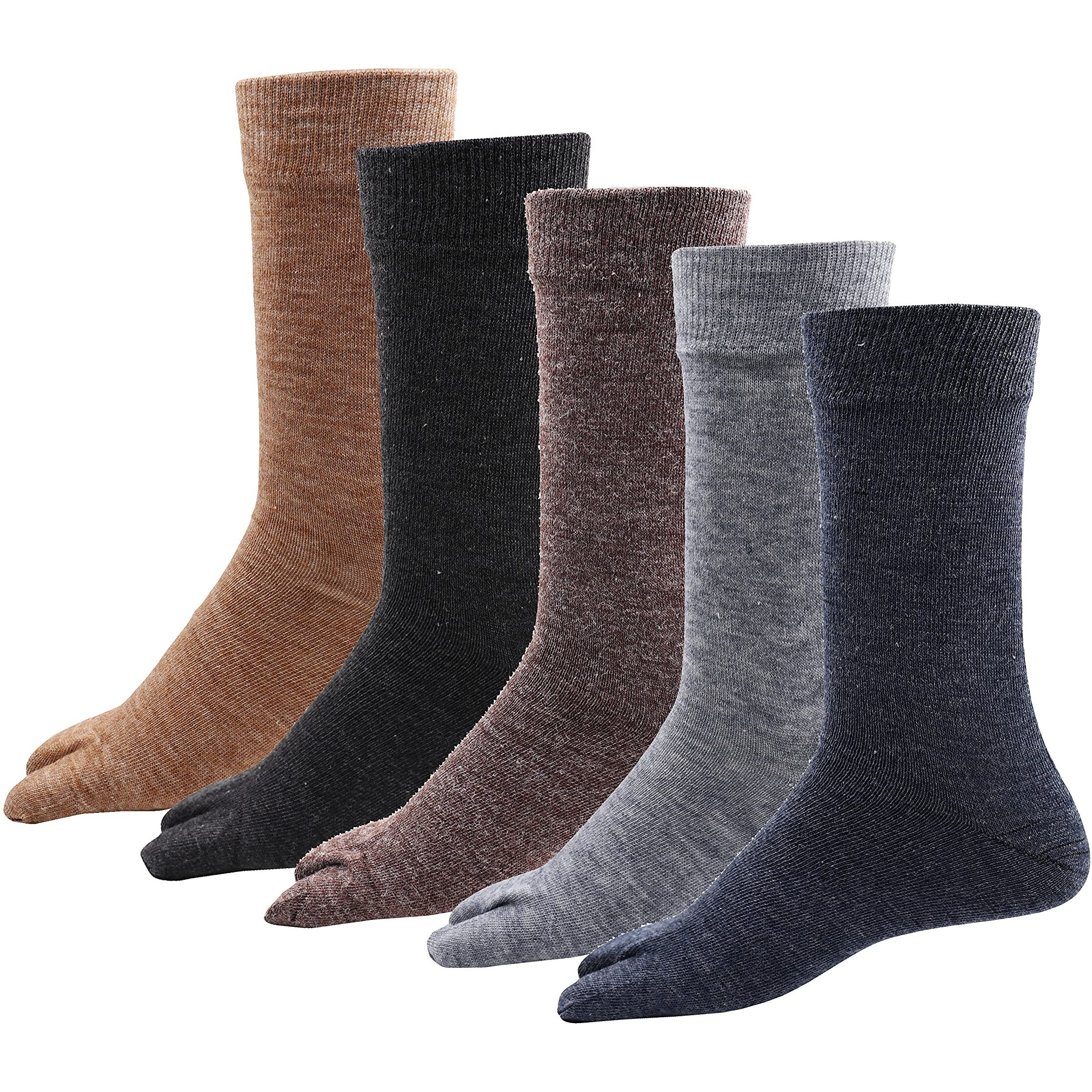 RC. ROYAL CLASS Women Warm Calf Length Thumb Woolen Multicolored Socks, Pack of 5