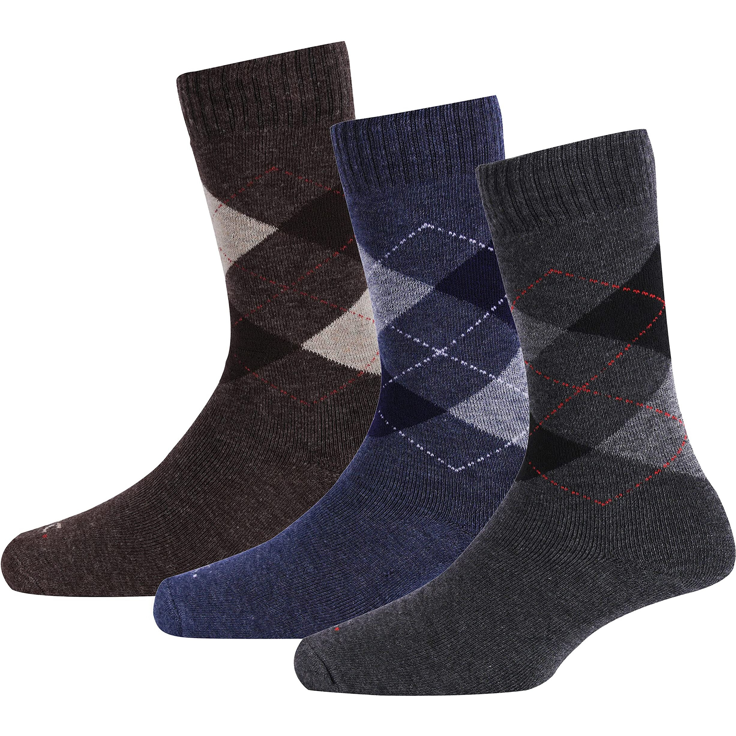 RC. ROYAL CLASS Men s Woolen Thick Towel Formal Winter Wear Terry Thermal Calf Length Socks, Pack Of 3, Free Size, Multicolour