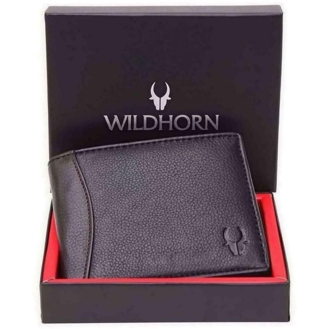 WildHorn Black Leather Wallet for Men