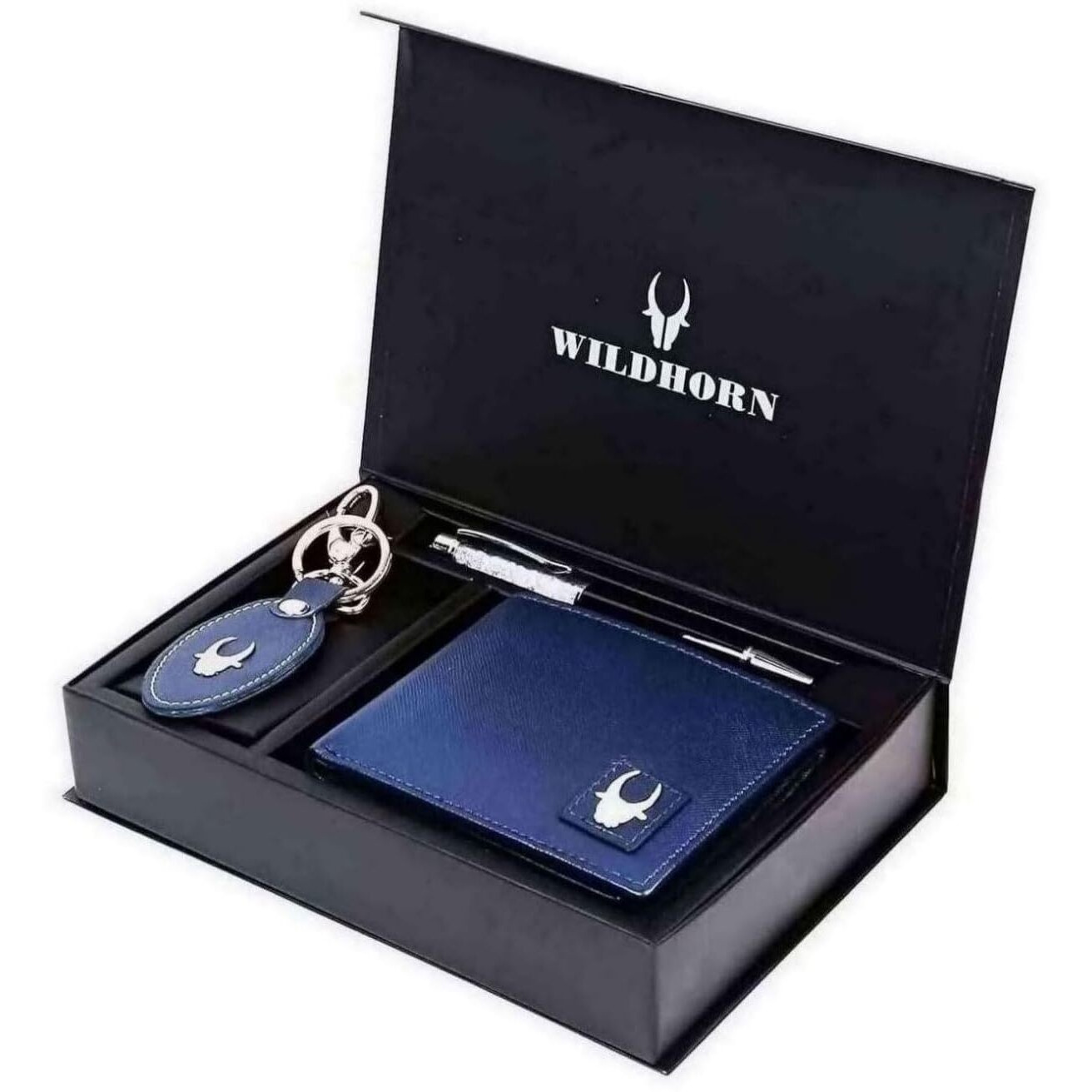 WildHorn Gift Hamper For Men I Rfid Protected Leather Wallet, Keychain & Pen Combo Gift Set I Gift For Friend, Boyfriend,Husband,Father, Son Etc, Assorted