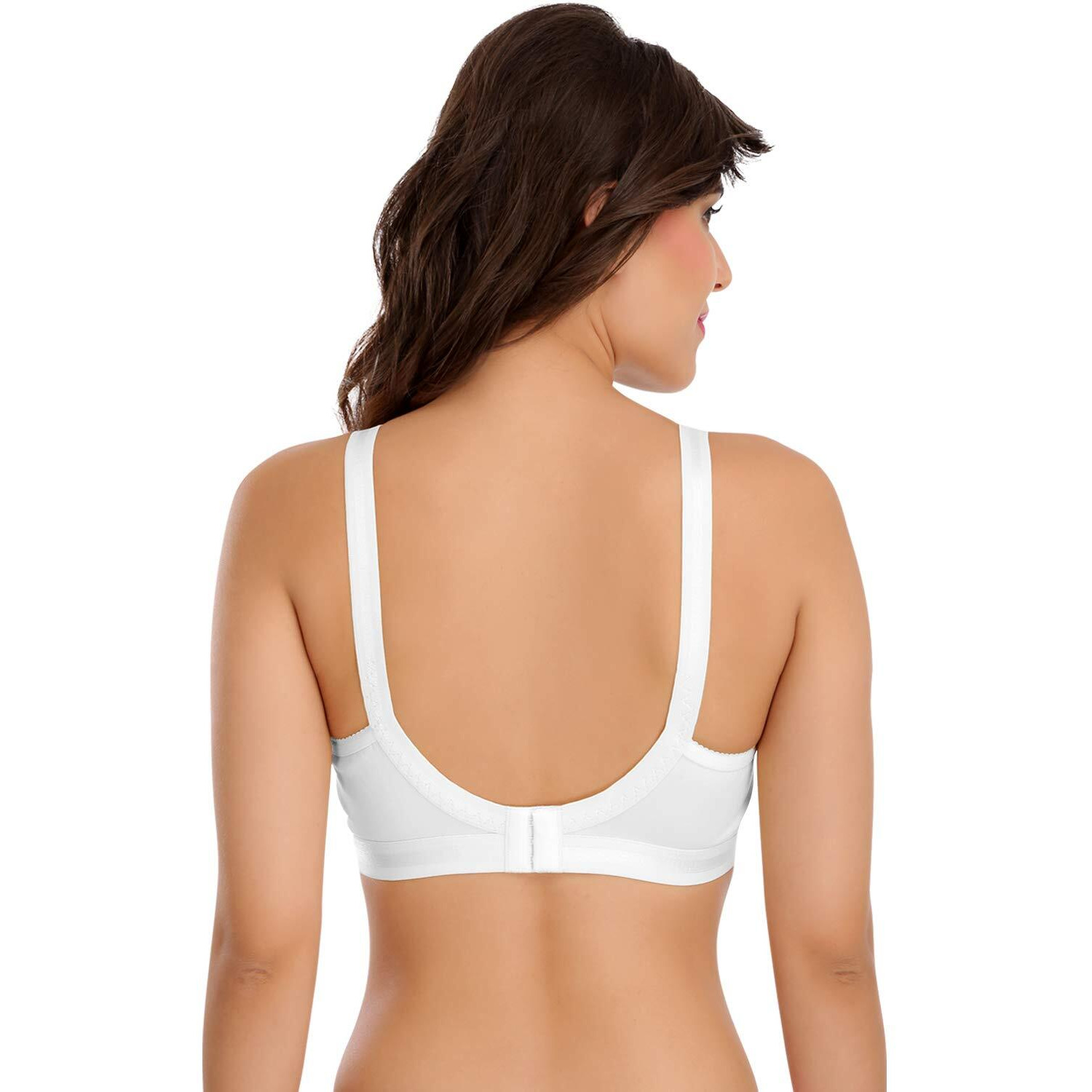 SONA Women s Perfecto Cotton Full Coverage Non-Padded Wirefree Everyday Bra - Anti Bacterial - Side Support Shaper (Pack of 1_White_112E)