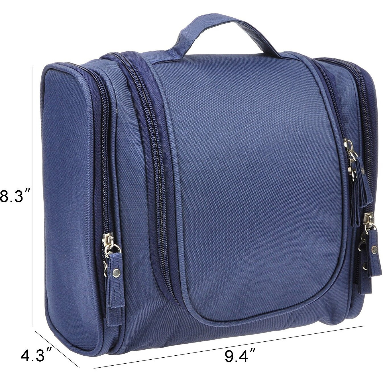 House of Quirk Hanging Toiletry Kit Bag Extra Large Capacity Travel Organizer Bags For Men And Women Durable Waterproof Nylon Makeup Bag For Toiletries,Cosmetics, Brushes (Navy Blue),W-11 Cm