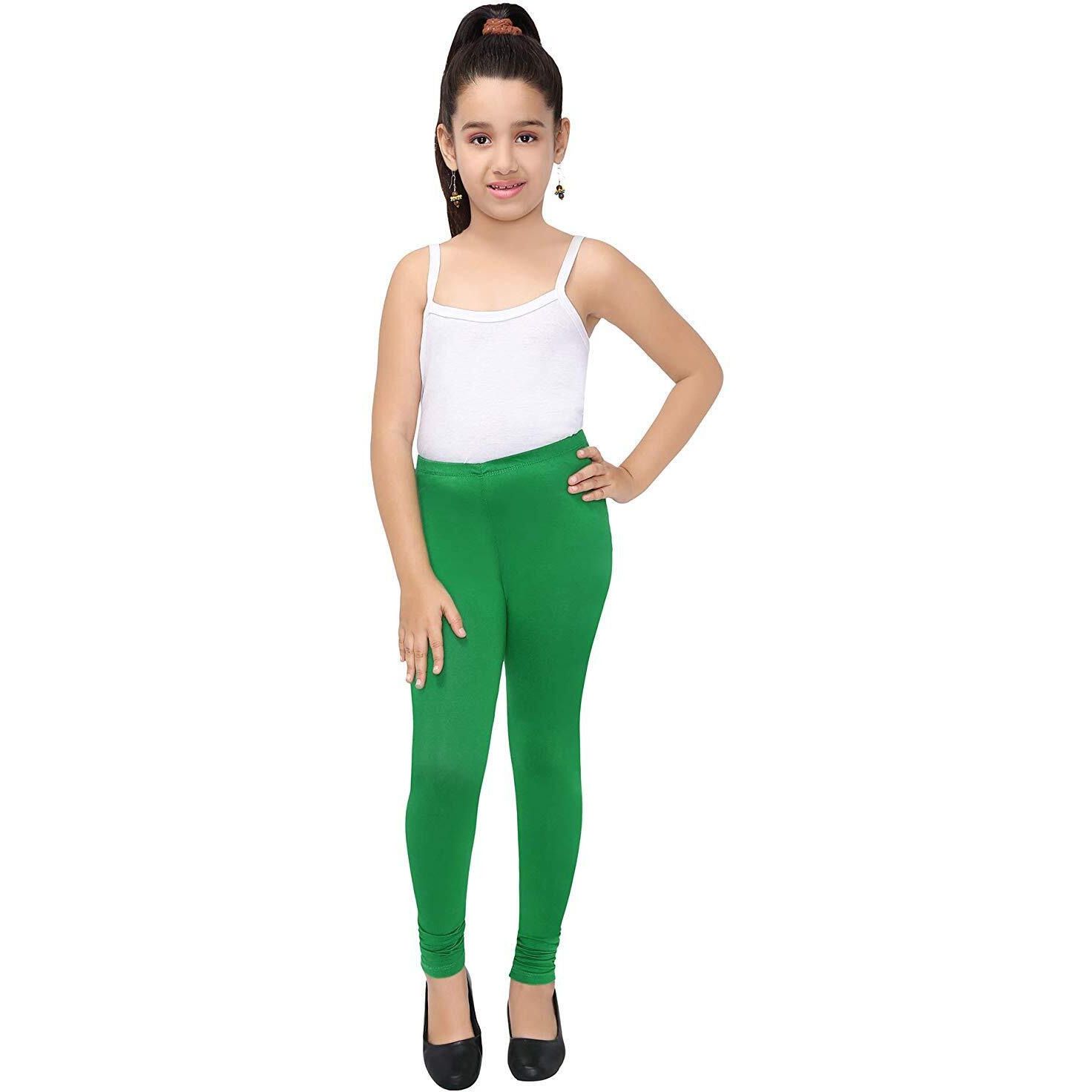Robinbosky Premium Girls Green Leggings(15-16 Years(40), ForestGreen)