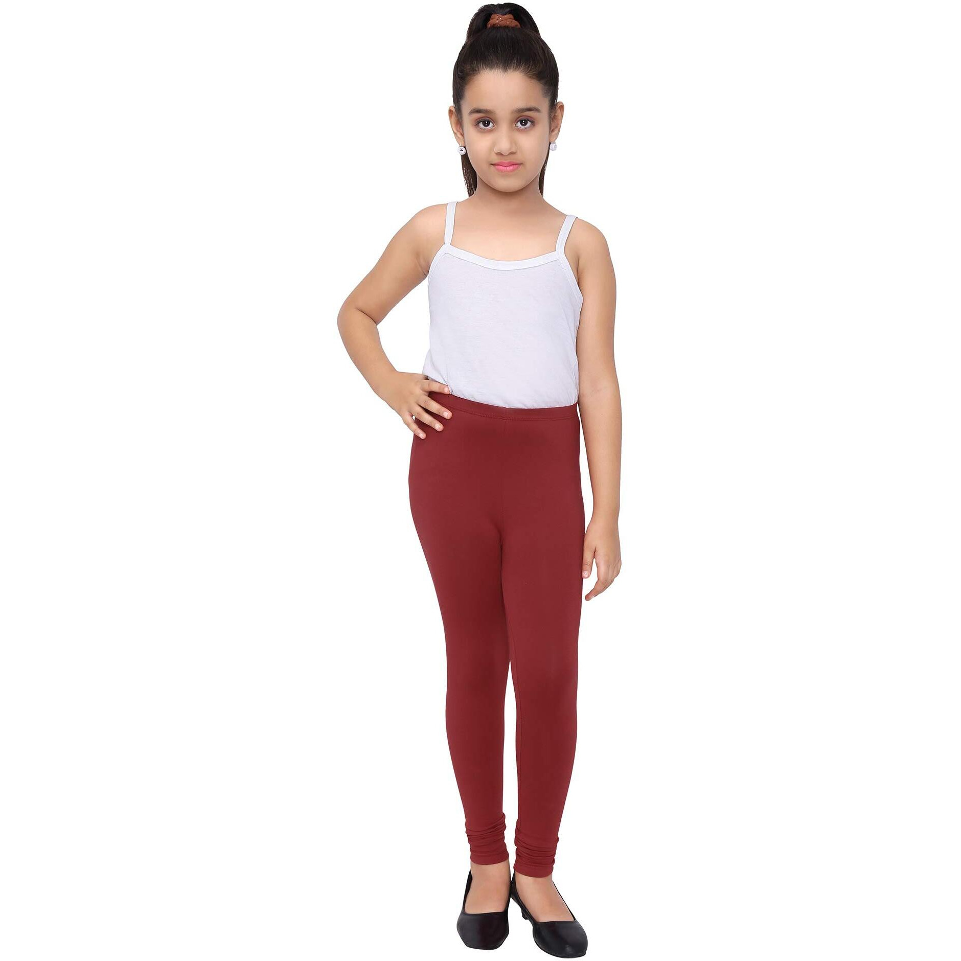 Robinbosky Premium Girls Red Leggings(15-16 Years(40), LIPSTICKRED)