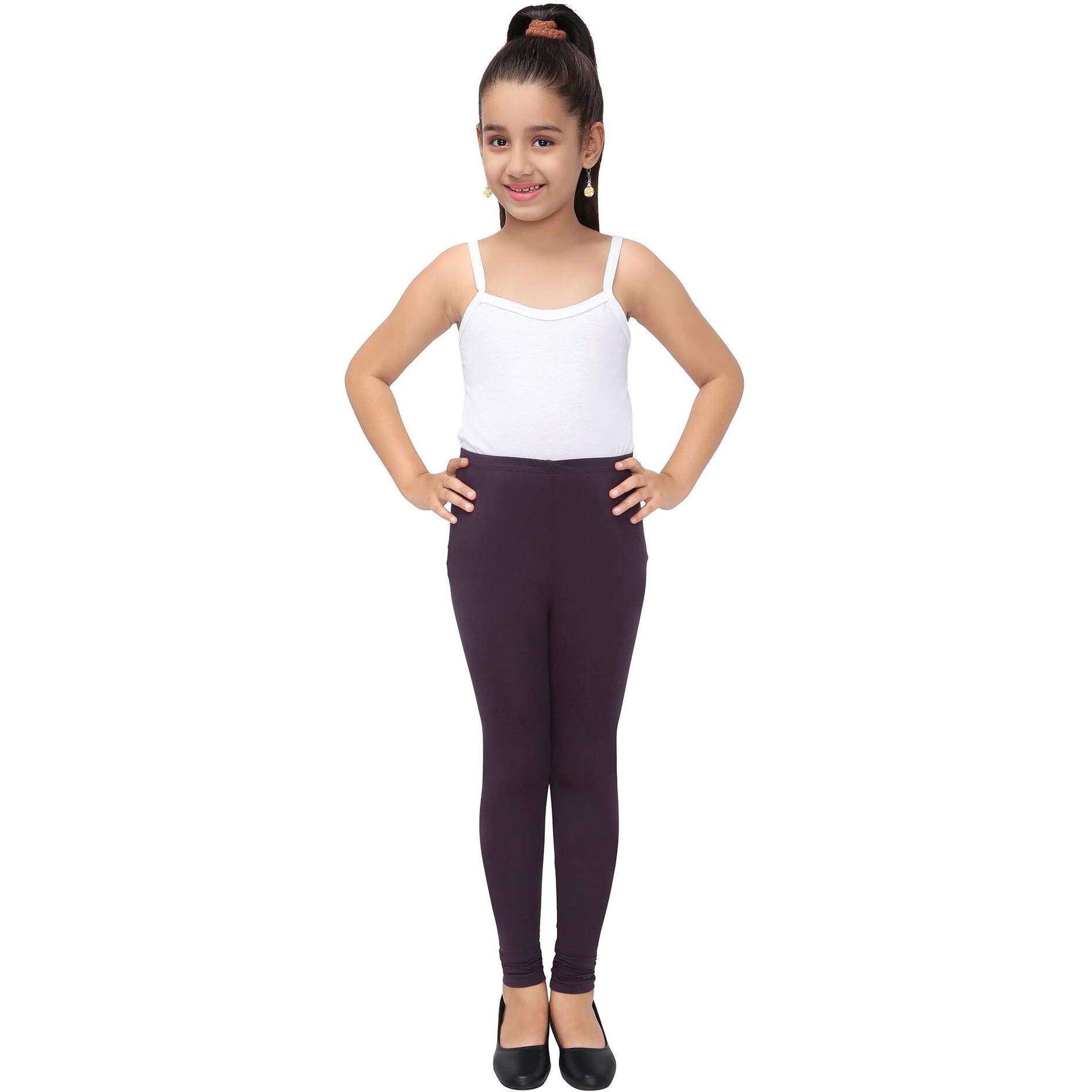 Robinbosky Premium Girls Purple Leggings(15-16 Years(40), Plum)