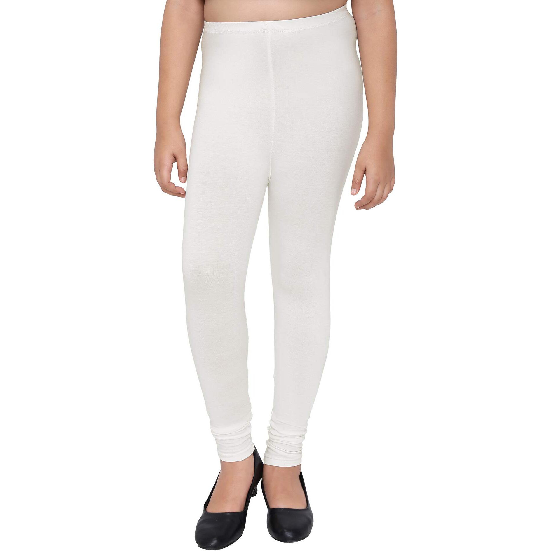 Robinbosky Premium Girls White Leggings(15-16 Years(40), Cream)