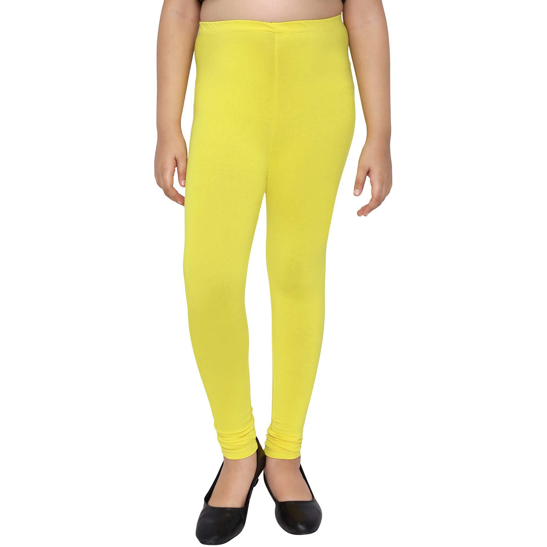 Robinbosky Premium Girls Yellow Leggings(15-16 Years(40), Turmeric)