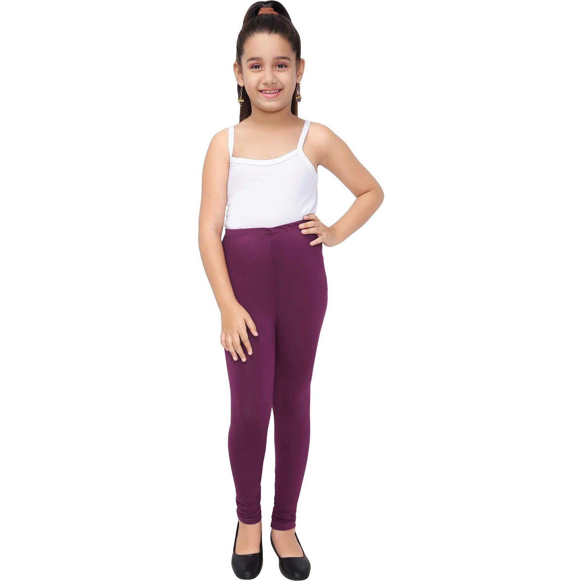 Robinbosky Premium Girls Purple Leggings(15-16 Years(40), Magenta)