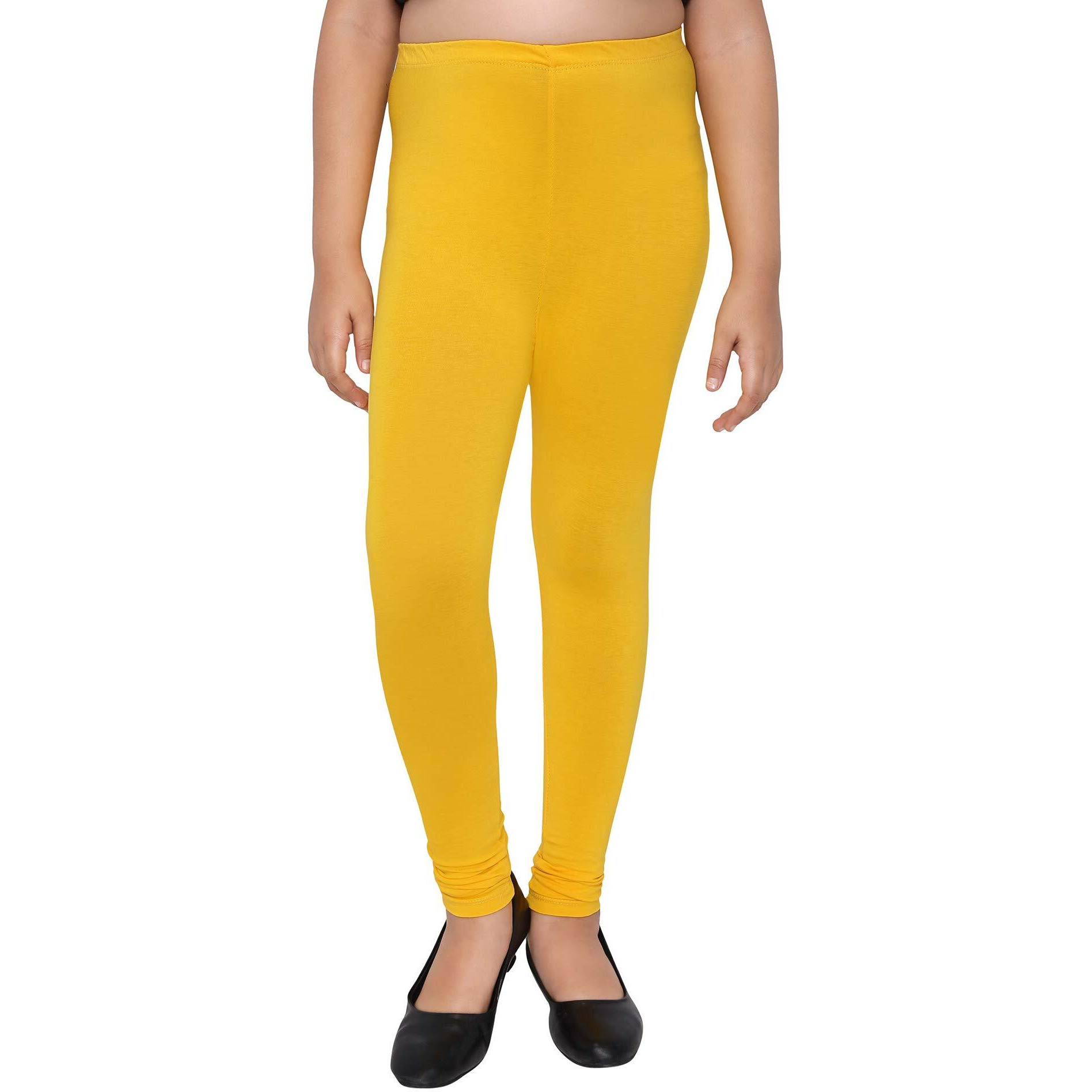 Robinbosky Premium Girls Yellow Leggings(12-13 Years(36), GOLDENGLOW)