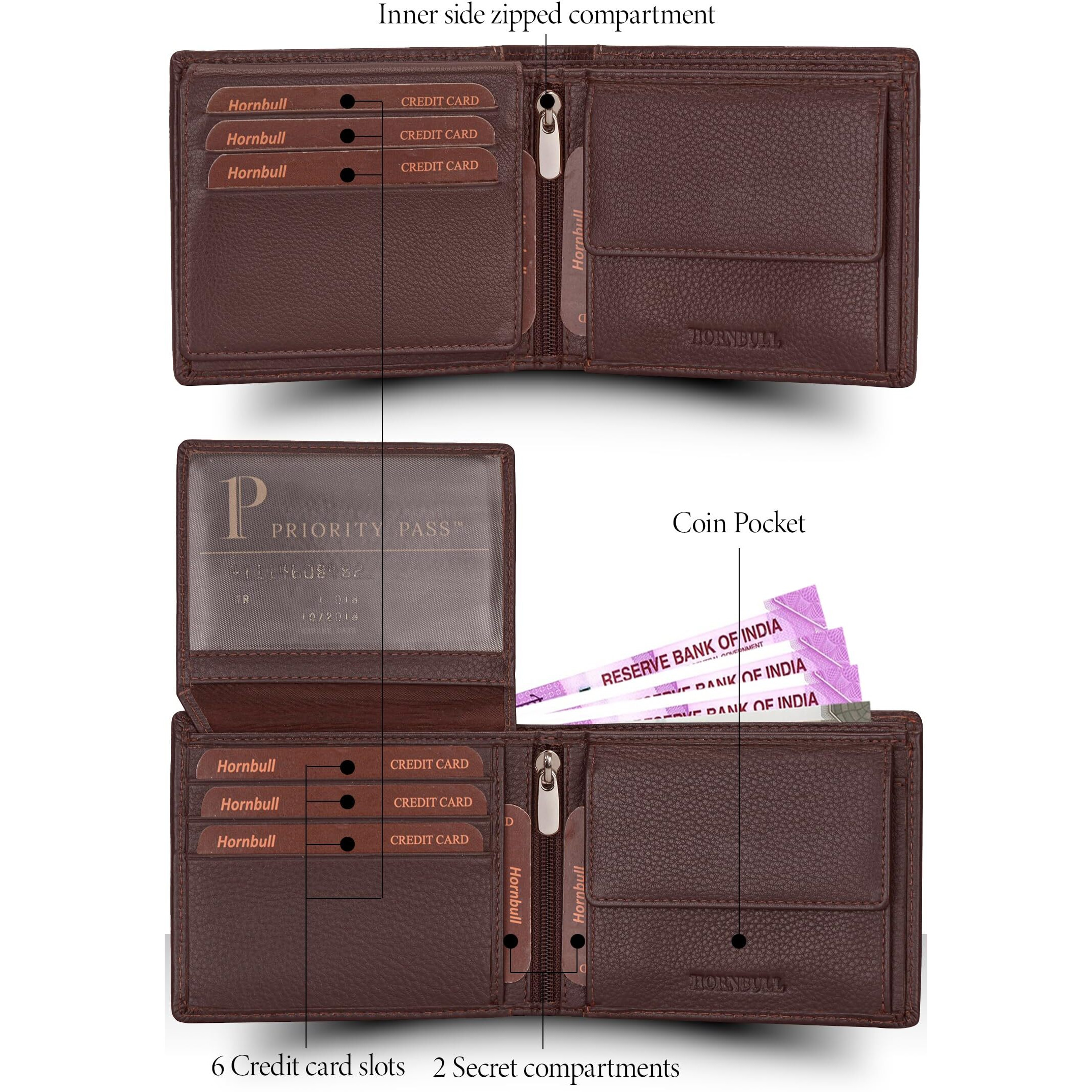 HORNBULL Mens Combo Brown Wallet and Belt | Gift Combo for Mens | Wallets Men BW9295