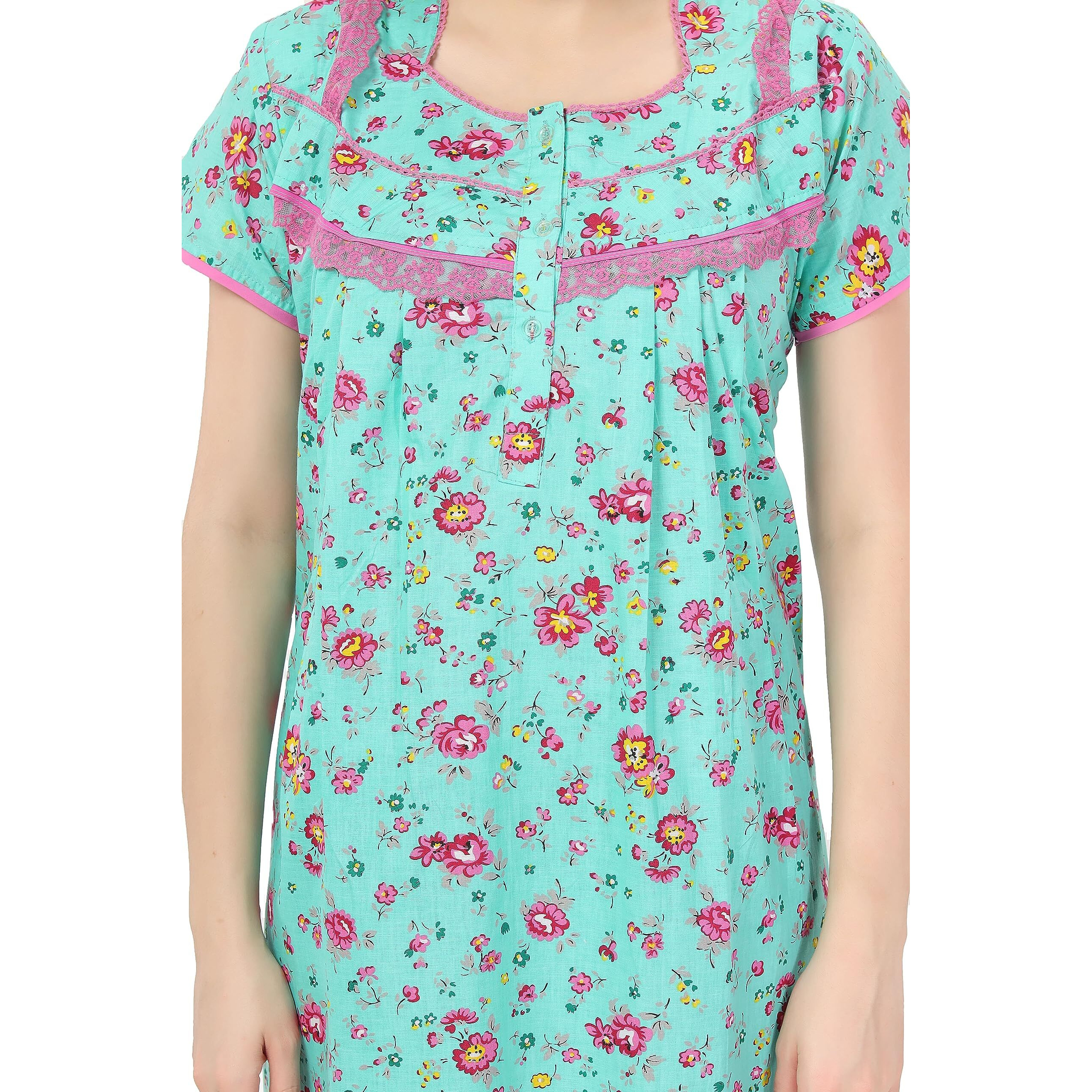 Soulemo Women Pure Cotton Green Nighty 499BXXL