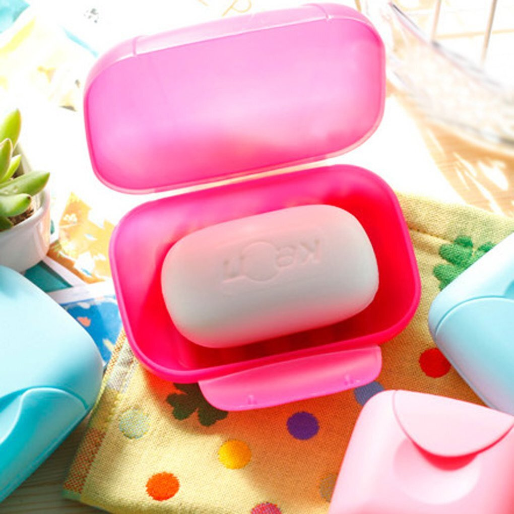 Zollyss Plastic Travel Soap Case Bar Soap Holder Portable Leak Proof Soap Box 2Pcs (Multicolor).