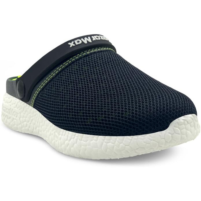 KazarMax Unisex-Child s Black & Neon Clog - 12.5 Kids UK