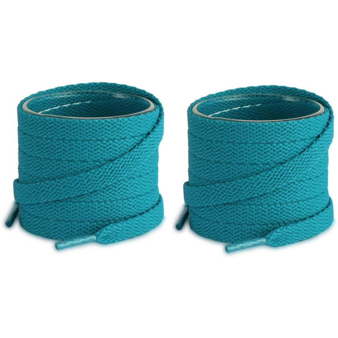 Lify 2 Pair Polyester Flat Shoe Laces for Athletic, Running - 5/16 Wide Shoelaces for Sneakers Shoes Boot Strings (120CM (47.25-Inch), Ocean Blue)