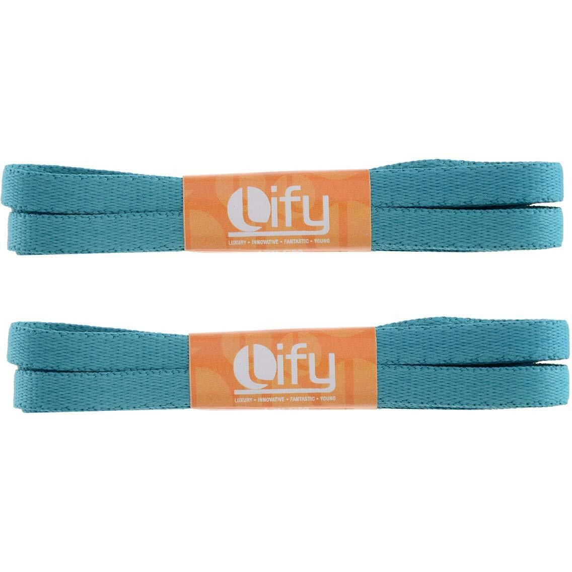 Lify 2 Pair Polyester Flat Shoe Laces for Athletic, Running - 5/16 Wide Shoelaces for Sneakers Shoes Boot Strings (120CM (47.25-Inch), Ocean Blue)