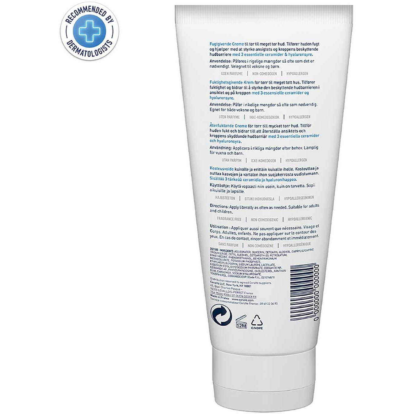 CeraVe Moisturizing Cream For Dry To Very Dry Skin (177ml) - Formulated with 3 Essential Ceramides And Hyaluronic Acid | Non-Comedogenic Moisturizer For Face and Body