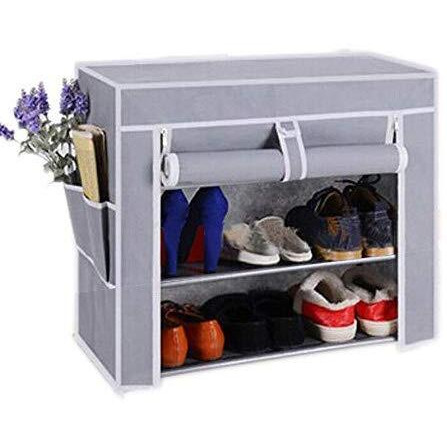 Ebee Shoe Rack With 3 Shelves (Grey)