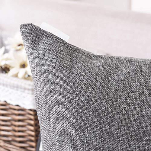 Khooti Jute Cushion Cover, 14x14 (Light Grey)(Pack of 2)