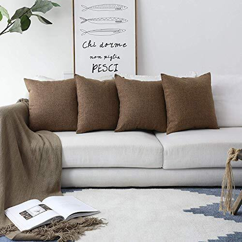 Khooti Jute Cushion Cover, 26x26 (Brown)(Pack of 5)