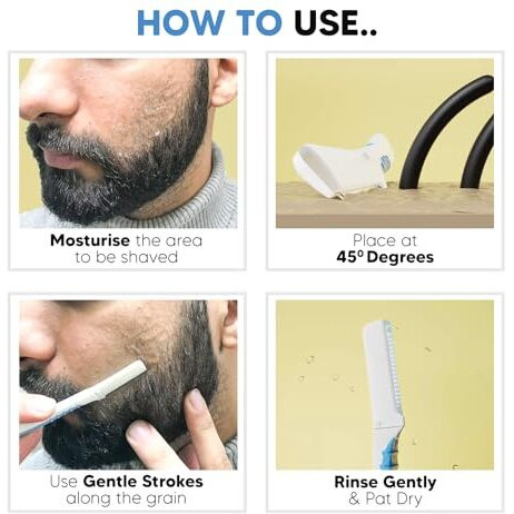 LetsShave Pro Styler for Men Beard, Reusable, Pack of 3, Beard Shaper, Multi Grooming, Face Razor for Men, Beard Pen Styler, 60 Days of Styling