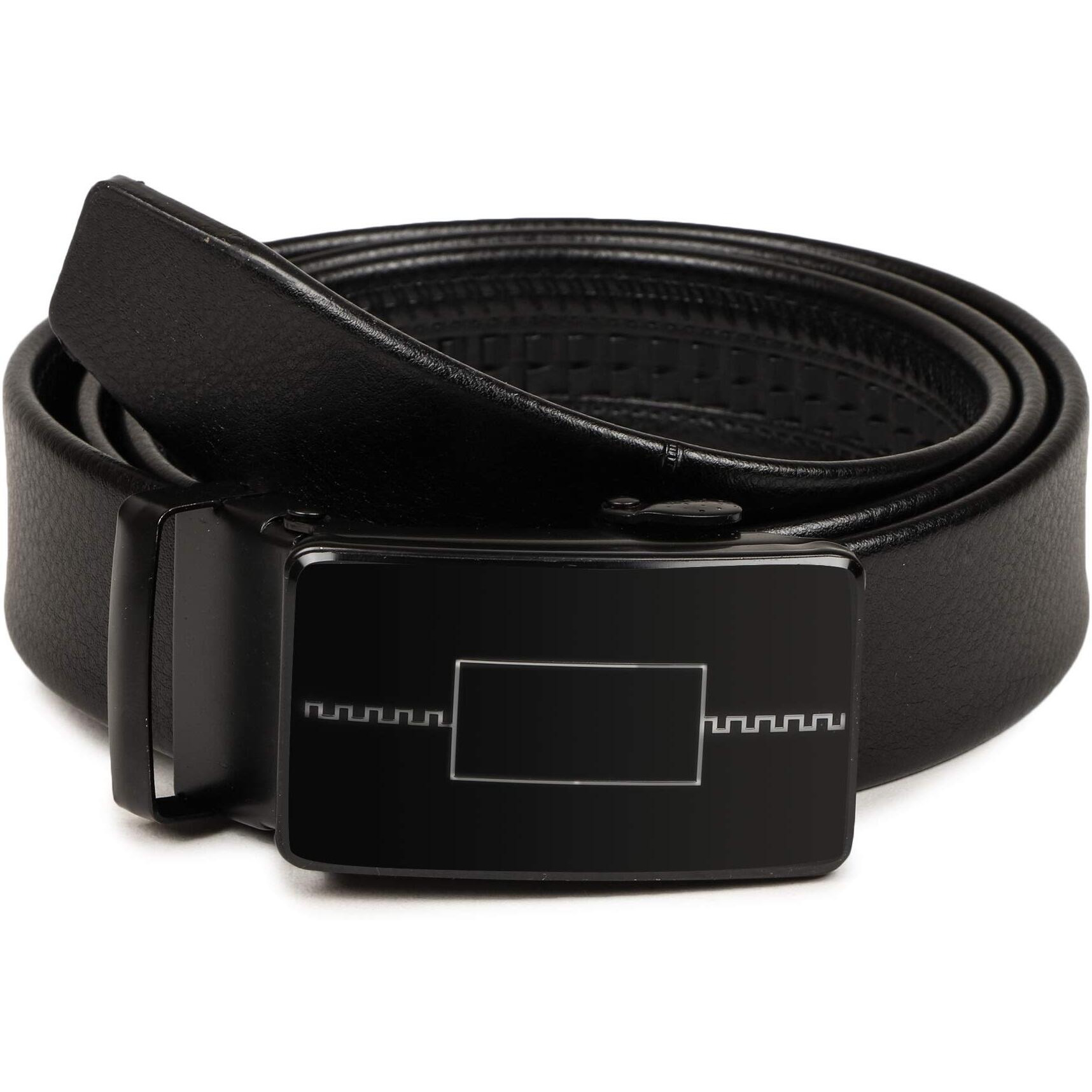 VOGARD Men s Vegan Leather Belt for Men | Formal & Casual | Autolock Buckle,Black | Fit all size upto 40 Inches Waist size (Black 06)