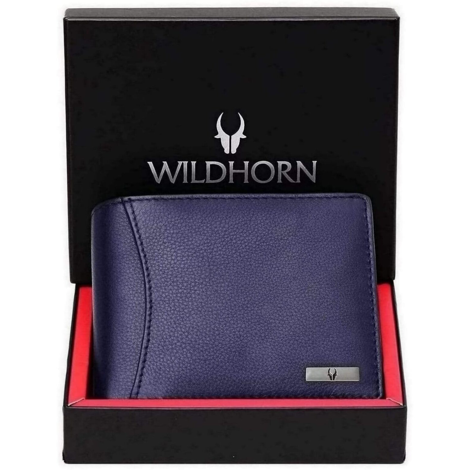 WildHorn RFID Protected Leather Wallet for Men, Blue