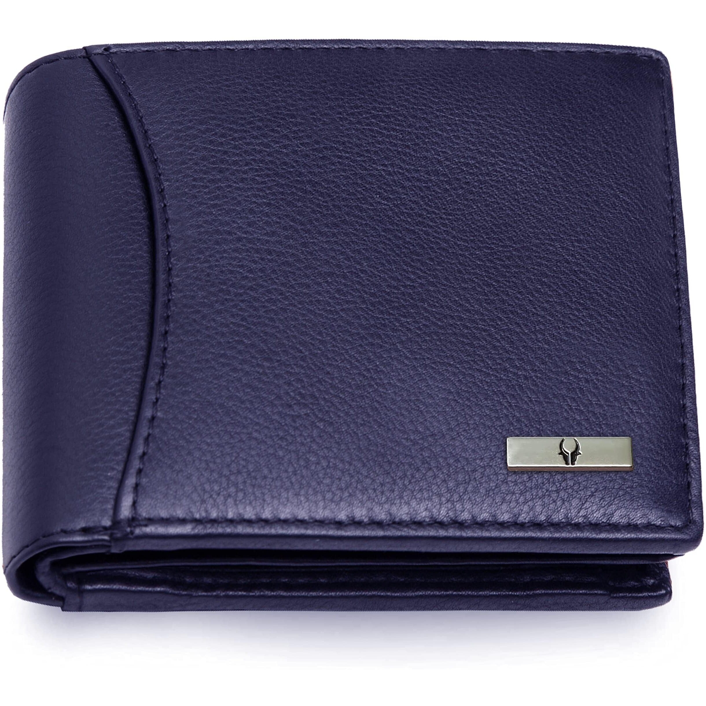 WildHorn RFID Protected Leather Wallet for Men, Blue